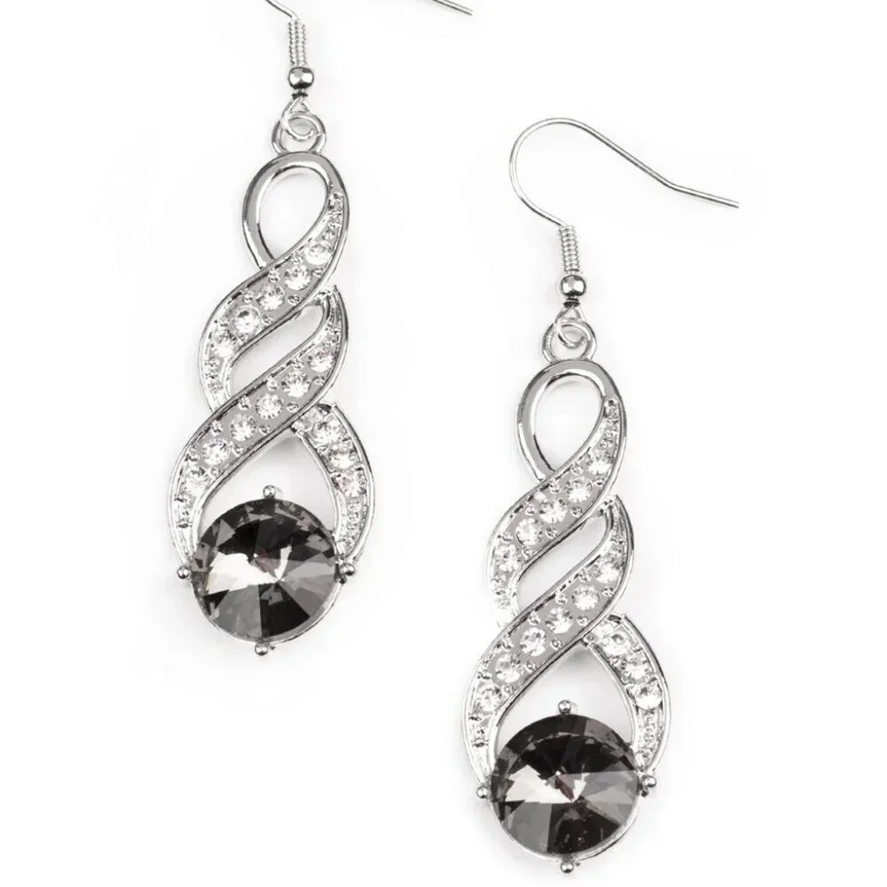Paparazzi Jewelry Accessories - High-Ranking Royalty - Silver Earrings - Vintage
